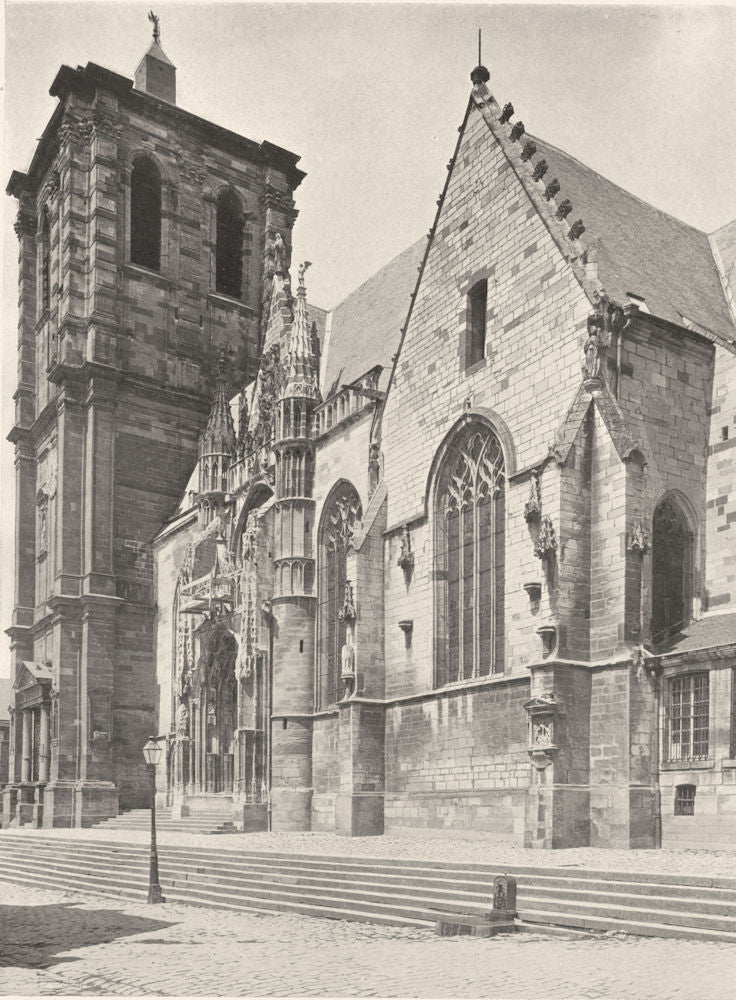 ARDENNES. Rethel- Église 1906 old antique vintage print picture